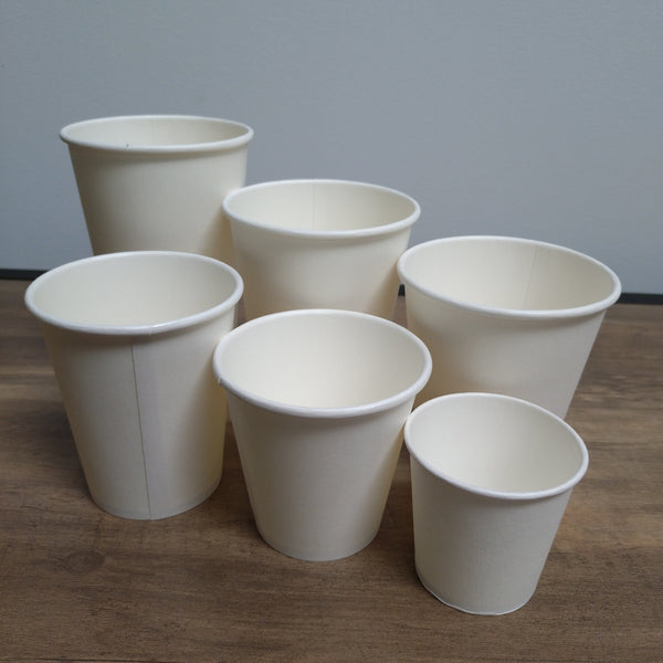 White Single Wall Recyclable Cups