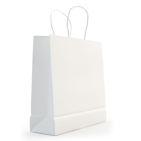 Recyclable and Compostable Extra-Strong White Paper Carrier Bags