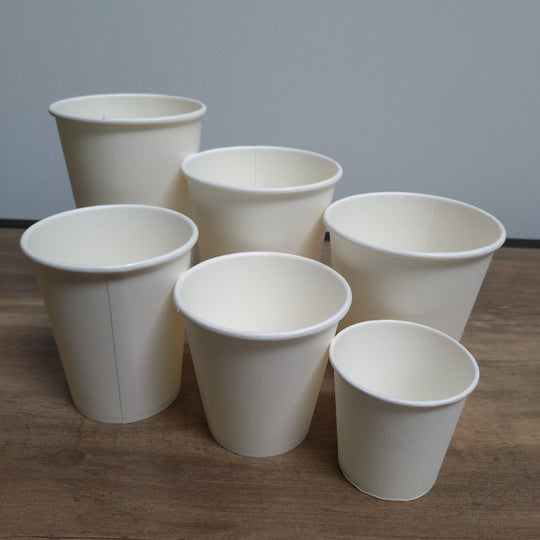 White Single Wall Recyclable Cups