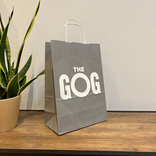260mm Twisted handle paper carrier bag branded Gog in 1 colour (250)
