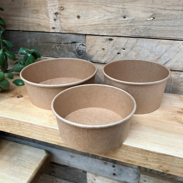 Recyclable Round Brown Kraft Deli Bowls