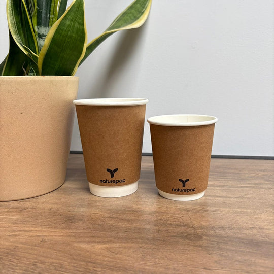 NaturePac Recyclable Brown Double Wall Cups