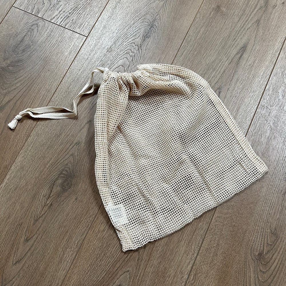 Plastic Free Reusable Organic Cotton Mesh Drawstring Bag NaturePac