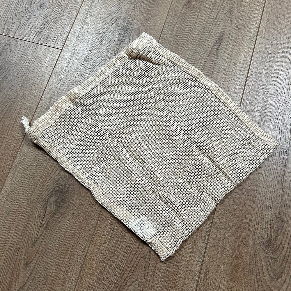 Plastic Free Reusable Organic Cotton Mesh Drawstring Bag NaturePac