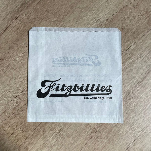 Fitzbillies 250x250mm Printed grease proof Bag