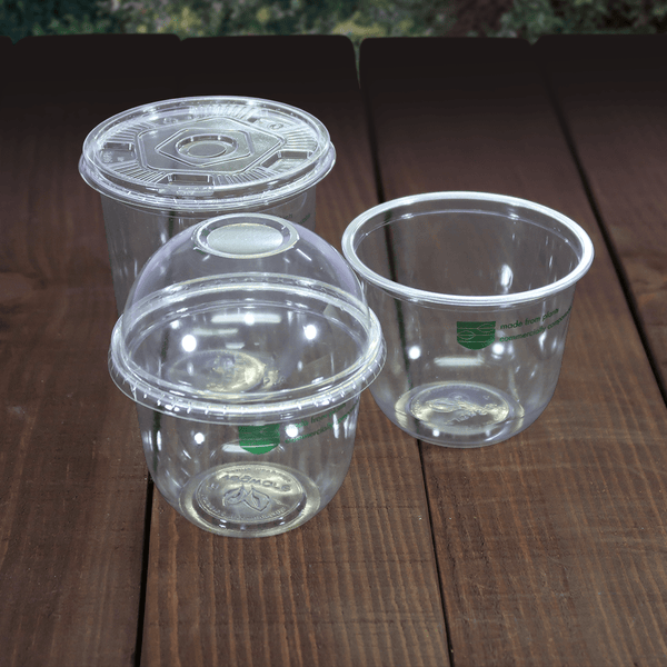 Compostable Clear PLA Bella Pot Lids and Inserts