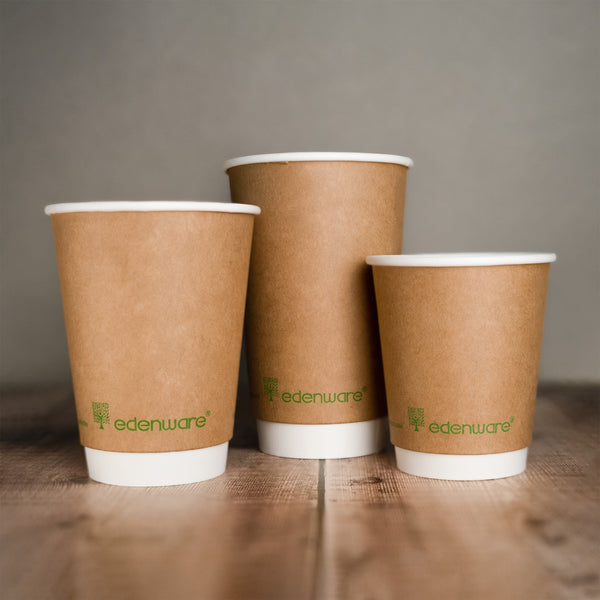 Brown Compostable Double Wall Cups (500)