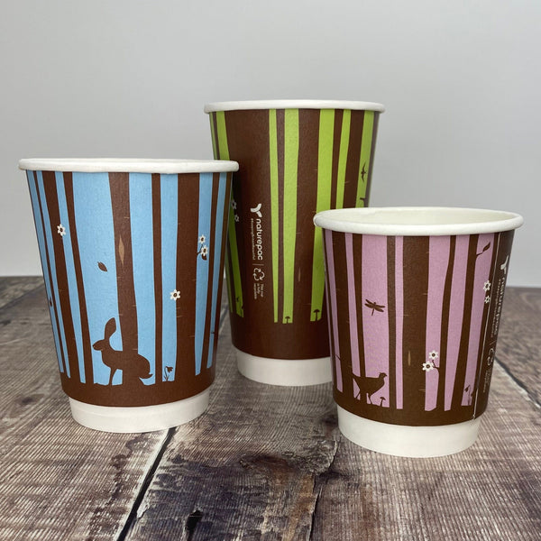 NaturePac Fully Recyclable 2023 Spring Summer Woodland Double Wall Cups