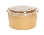 Hot and Cold Recyclable Lids For Round Brown Kraft Deli Bowls