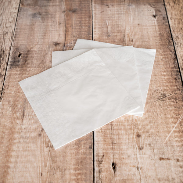 Recyclable and Compostable White 2ply Napkins