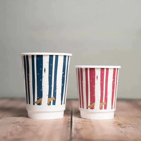 NaturePac Fully Recyclable Winter Woodland Double Wall Cups